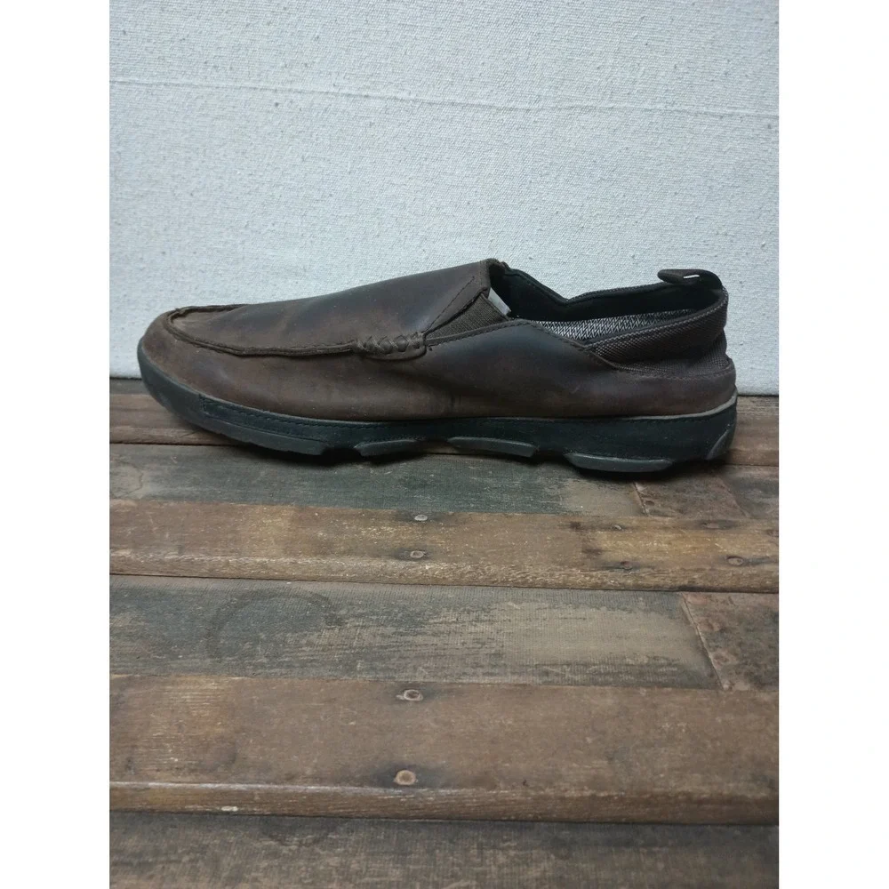 OluKai Leather Loafer‎ Slip On Comfort Casual Shoes Brown Mens Size M14